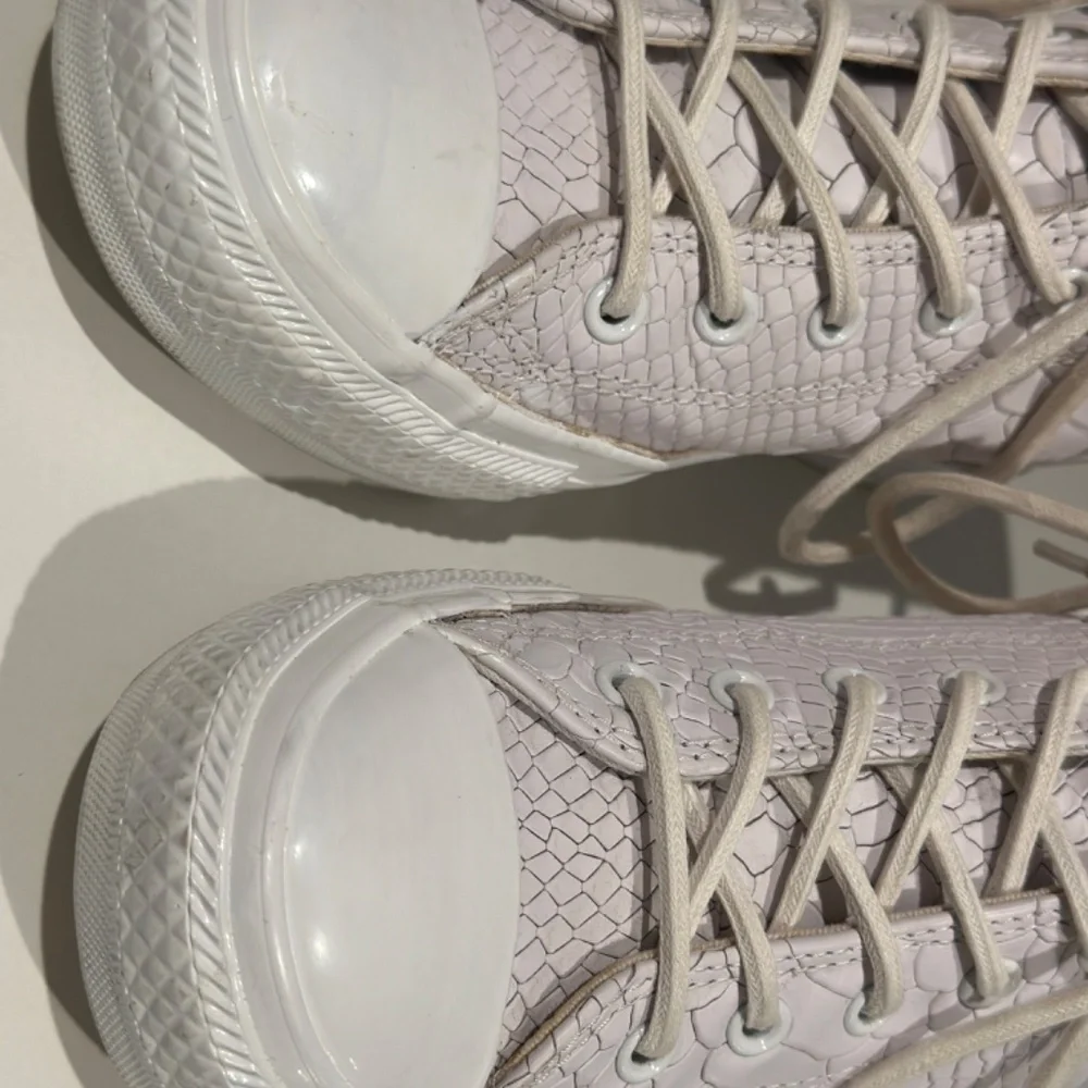 Converse Chuck Taylor Lux Mid Hidden Wedge White Python Leather Women's 8 - Picture 7 of 11